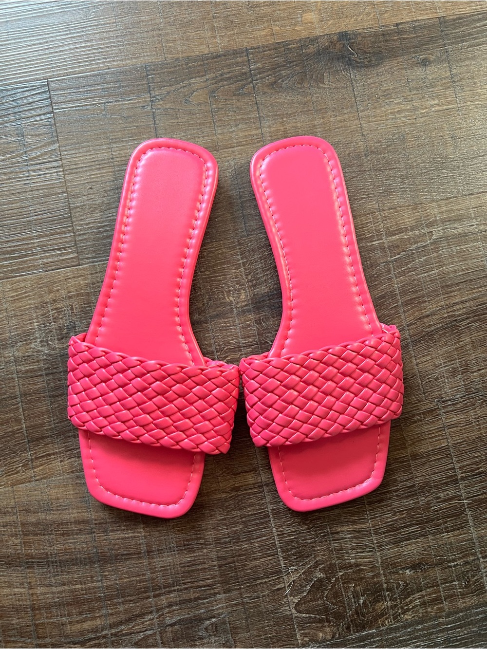 Women's Braided Slide Sandals in Hot Pink